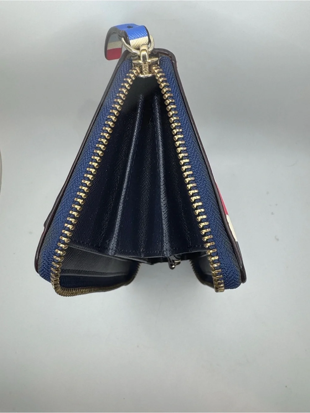 Kate Spade Laurel Way Neda Continental zip around  accordion Striped Wallet